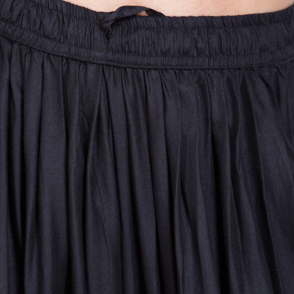 PAVONINE Black Color Solid Beetel Rayon Fabric Patiala For Women & Girls | Grocsy