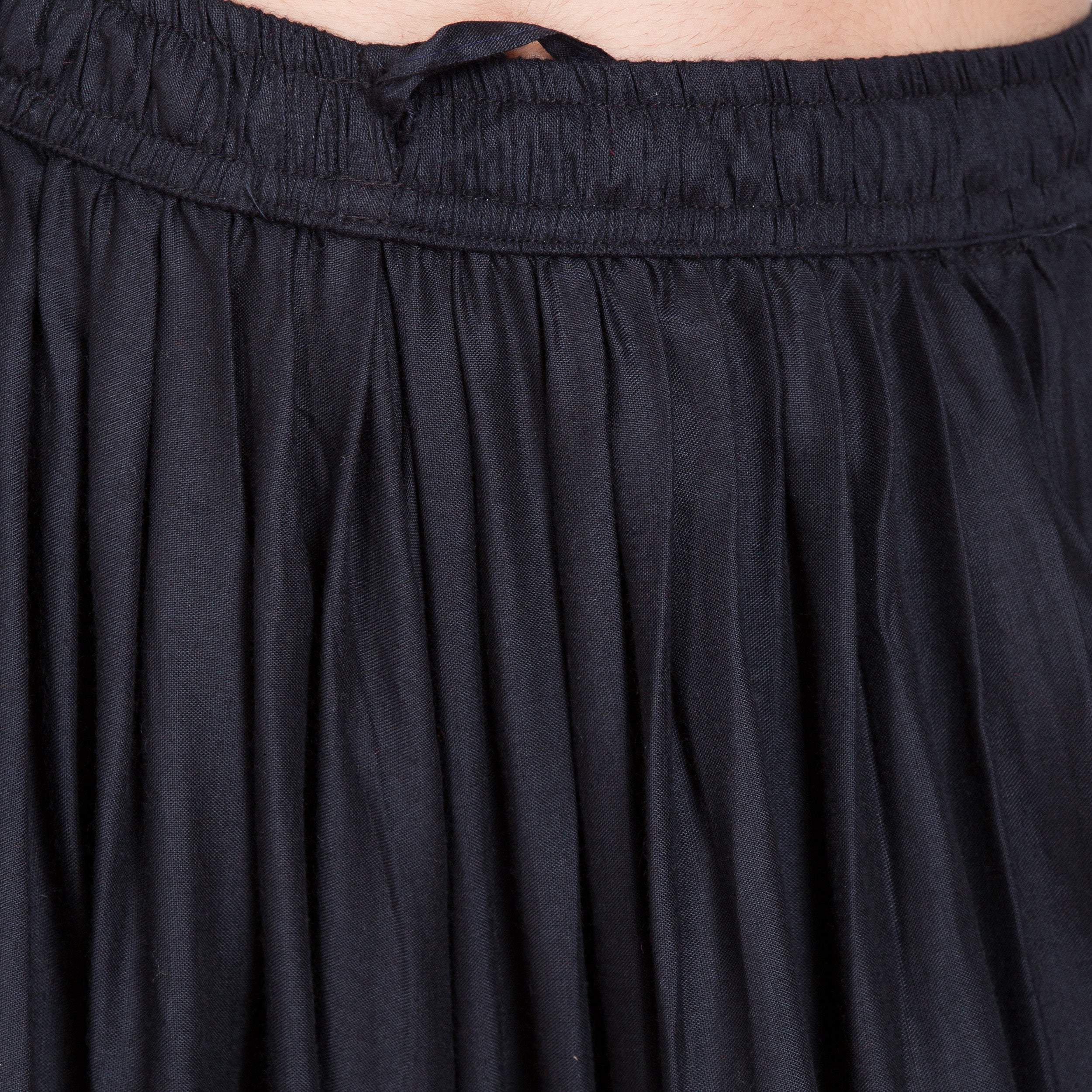 PAVONINE Black Color Solid Beetel Rayon Fabric Patiala For Women & Girls | Grocsy