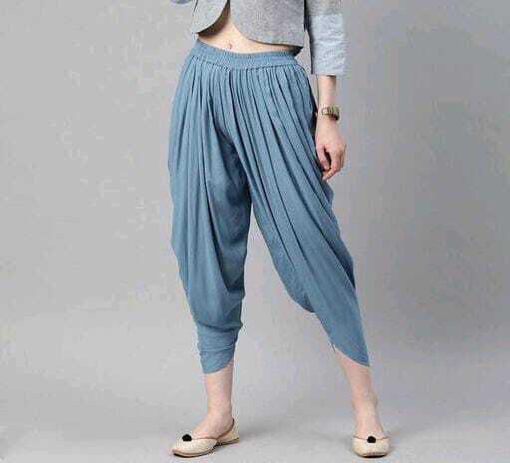 PAVONINE Grey Color Solid Beetel Rayon Fabric Patiala For Women & Girls | Grocsy