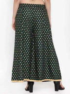 PAVONINE Bottle Green Color Rayon Fabric Sun Print Palazzo For Women | Grocsy