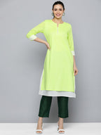 HERE&NOW Women Pure Cotton Solid Straight Kurta | Grocsy