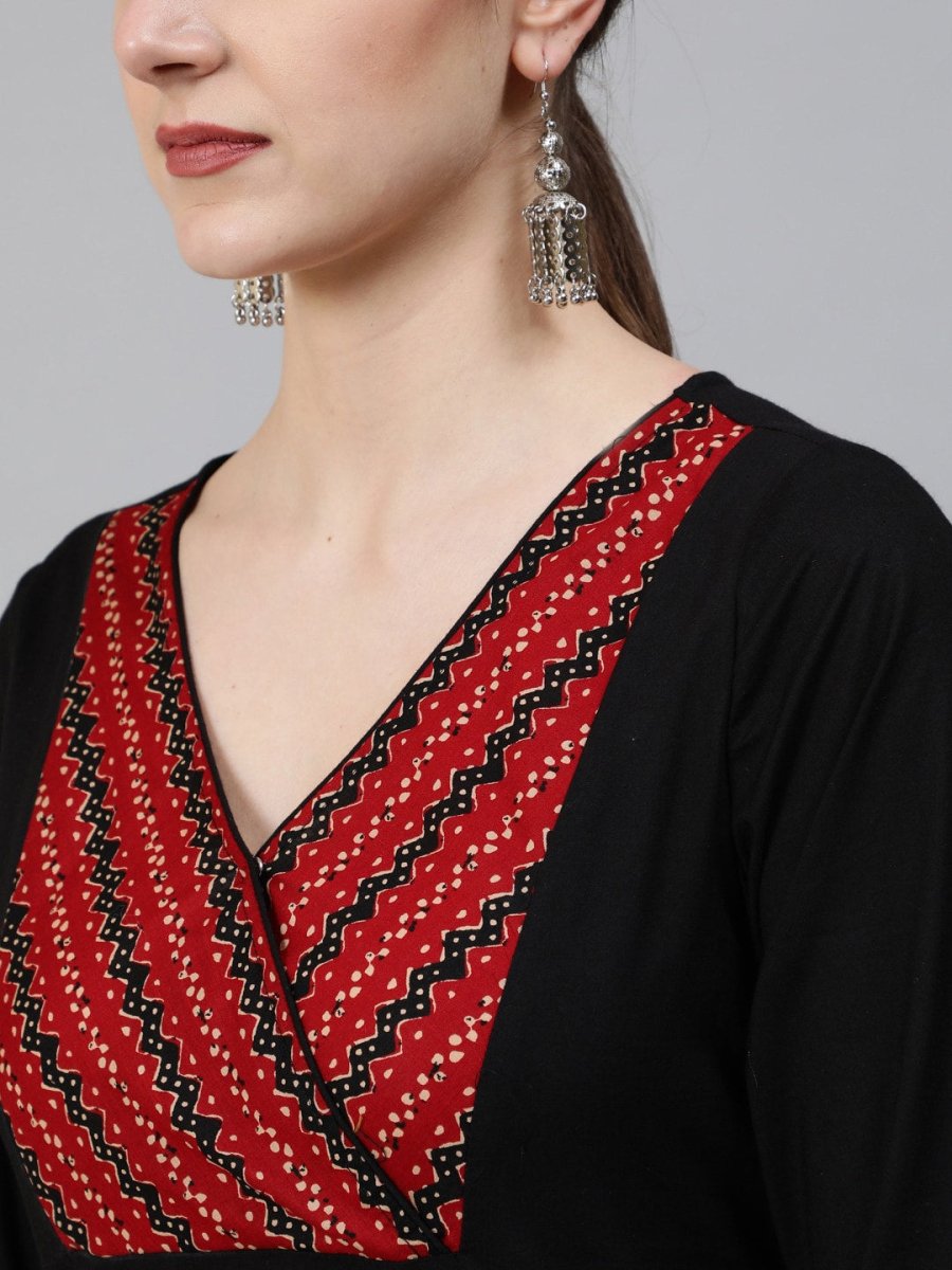 Aks Ethnic Motifs Yoke Design Pure Cotton Kurta And Trousers | Grocsy