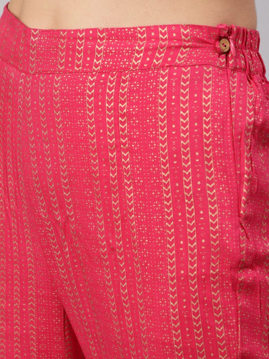 Aks Ethnic Motifs Yoke Design Straight Kurta And Trousers | Grocsy