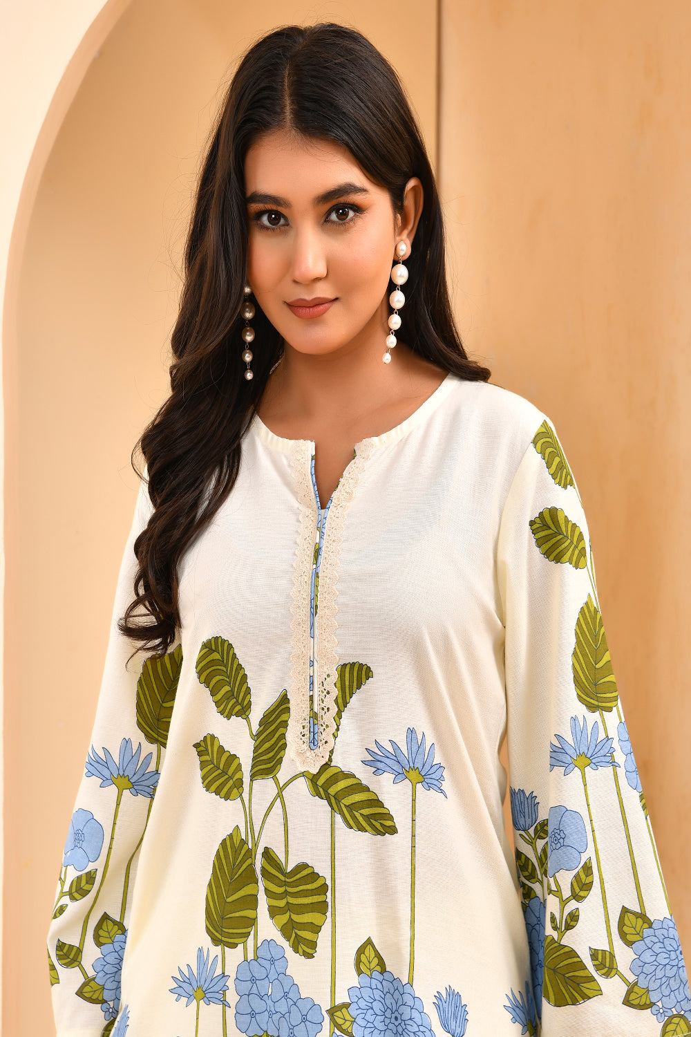 Vaasva Women White Placement Floral Printed Cord Set | Grocsy