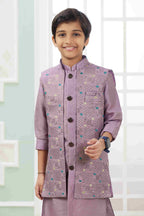 Raivat Ethnic Art Silk Embroidery Work 3 Pics Jacket Set In Onion Pink Colour | Grocsy