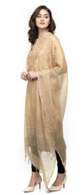A R Silk Women's Kota Cotton Self Design Golden Regular Dupatta | Grocsy