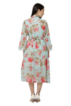 PAVONINE Rama Green Color Flower Printed Straight Dress For Women | Grocsy