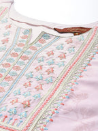 Sangria Women Pink Floral Embroidered Kurta | Grocsy