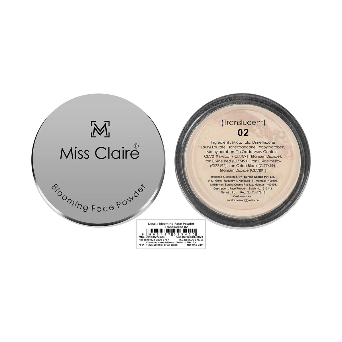 Miss Claire Blooming Face Powder - Translucent 02 | Grocsy