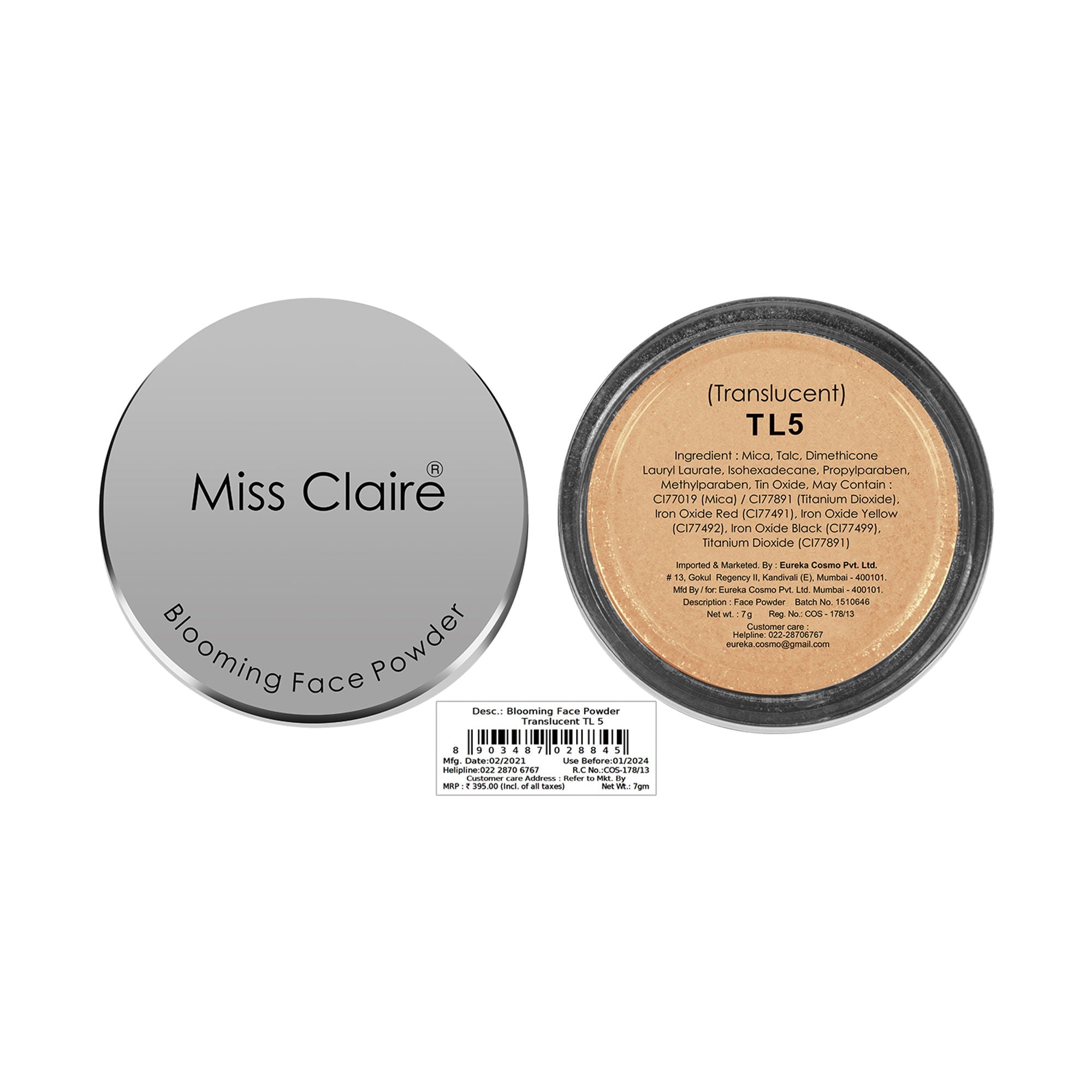 Miss Claire Blooming Face Powder - Translucent Tl05 | Grocsy