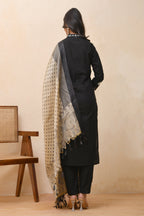 Vaasva Women Black Embroidered Suit Set | Grocsy