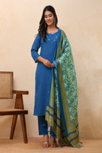 Vaasva Women Black Embroidered Suit Set | Grocsy