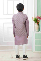 Raivat Ethnic Art Silk Embroidery Work 3 Pics Jacket Set In Dark Onion Pink Colour | Grocsy