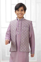 Raivat Ethnic Art Silk Embroidery Work 3 Pics Jacket Set In Dark Onion Pink Colour | Grocsy