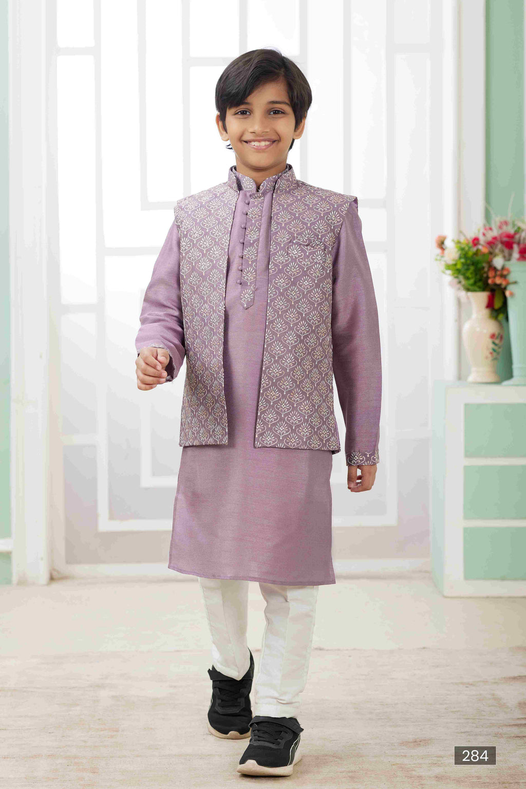 Raivat Ethnic Art Silk Embroidery Work 3 Pics Jacket Set In Dark Onion Pink Colour | Grocsy
