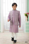 Raivat Ethnic Art Silk Embroidery Work 3 Pics Jacket Set In Dark Onion Pink Colour | Grocsy