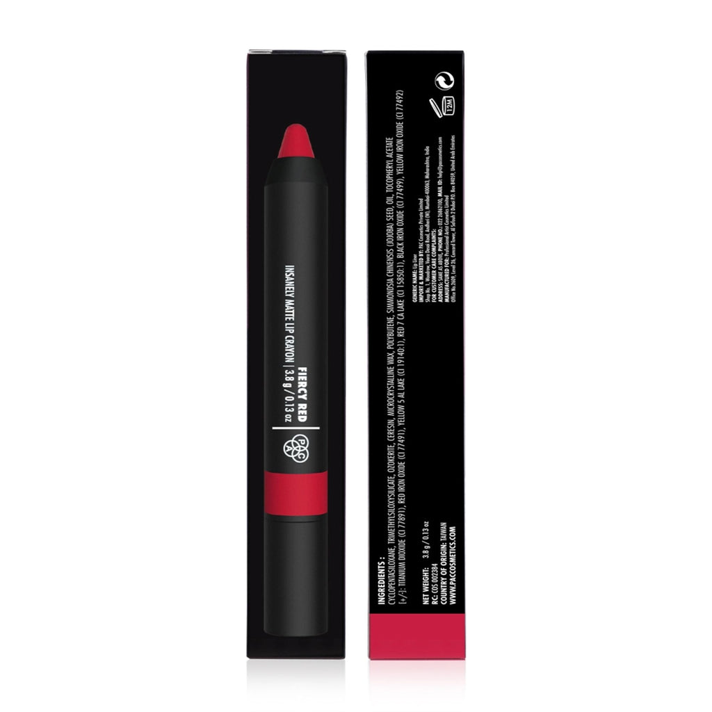 PAC Studio Insanely Matte Lip Crayon - Fiercy Red | Grocsy
