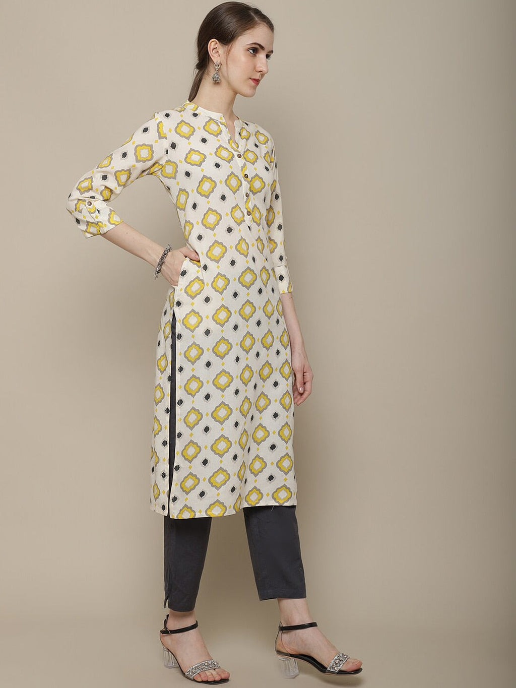 Sangria Printed Cotton Kurta | Grocsy