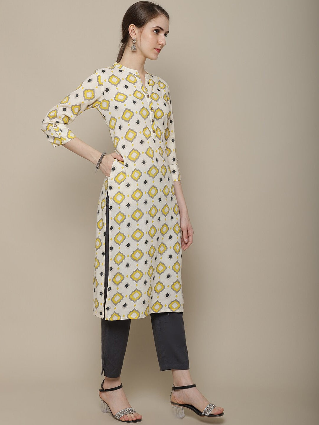Sangria Printed Cotton Kurta | Grocsy