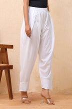 Vaasva Women White Solid Farshi Pant | Grocsy