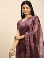 kasee Embroidered Organza Saree | Grocsy