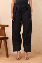Vaasva Women Black Solid Farshi Pant | Grocsy