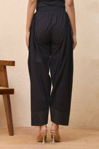 Vaasva Women Black Solid Farshi Pant | Grocsy