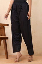 Vaasva Women Black Solid Farshi Pant | Grocsy