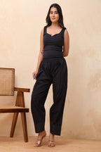 Vaasva Women Black Solid Farshi Pant | Grocsy