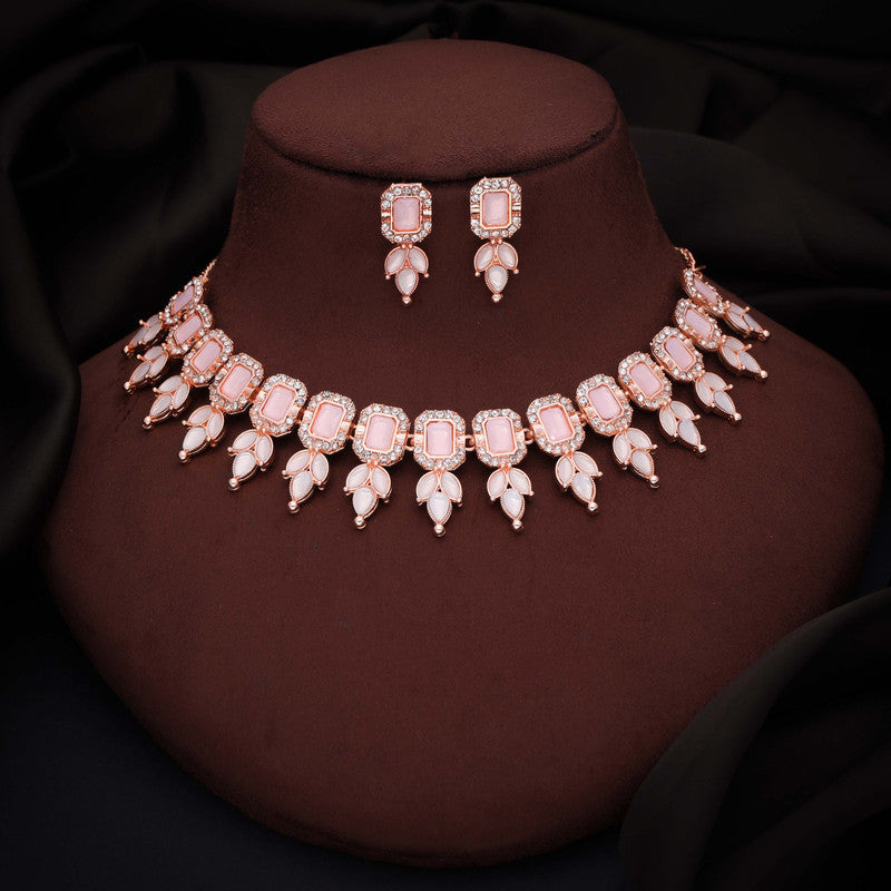 Tehzeeb Creationss Baby Pink Colour Choker With Stud | Grocsy