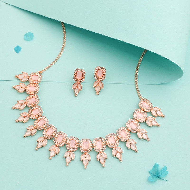 Tehzeeb Creationss Baby Pink Colour Choker With Stud | Grocsy