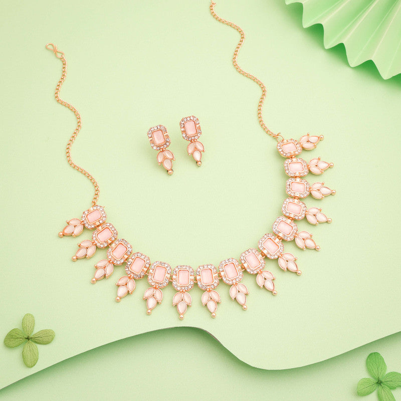 Tehzeeb Creationss Baby Pink Colour Choker With Stud | Grocsy