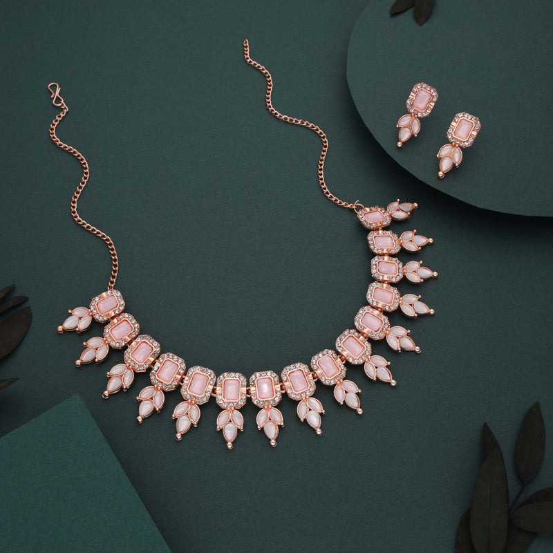Tehzeeb Creationss Baby Pink Colour Choker With Stud | Grocsy