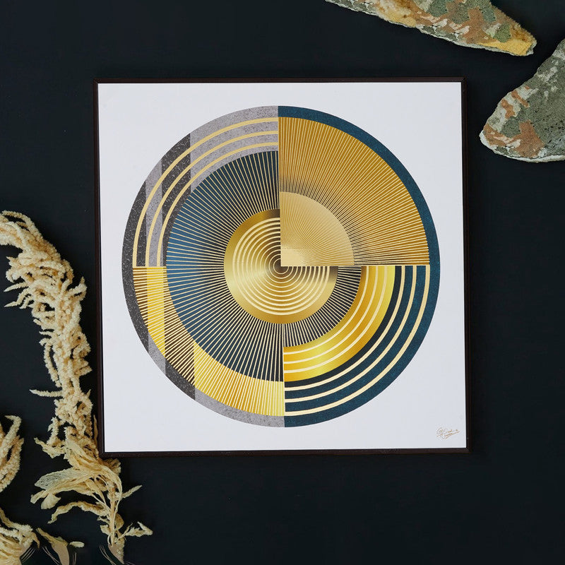 Tehzeeb Creations Golden Embossed Wall Painting | Grocsy