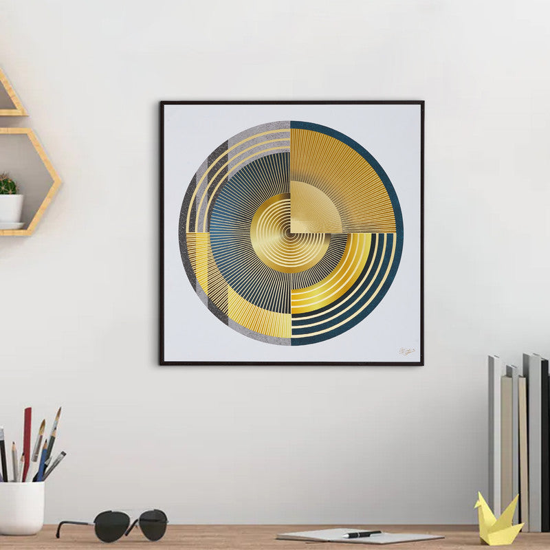 Tehzeeb Creations Golden Embossed Wall Painting | Grocsy