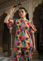 Women's Casual Fashionable Multi Muslin co-ord set - Rooh | Grocsy