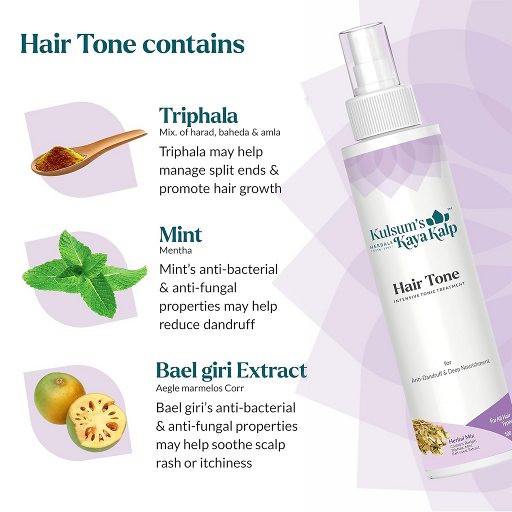 Kulsum's Kaya Kalp Hair Tone, Anti-Dandruff & Hair Fall Control, For All Hair Types | Grocsy
