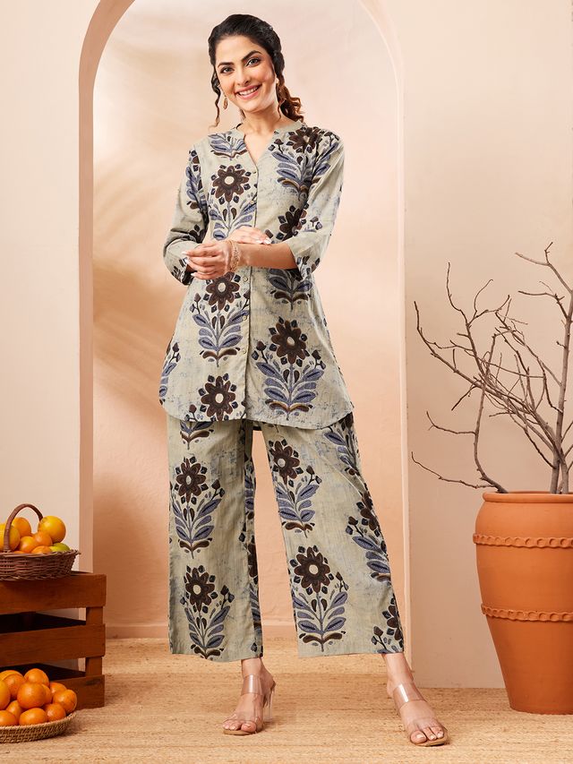 Janasya Multi Straight Cotton Co-Ords | Grocsy