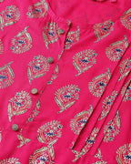 Vamika Pink Printed Rayon Party And Casual Wear Kurta Set | Grocsy