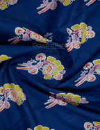 Block Print Indigo Blue Coloured Mulmul Cotton Saree By Gayathri Reddy Designer Studio | Grocsy