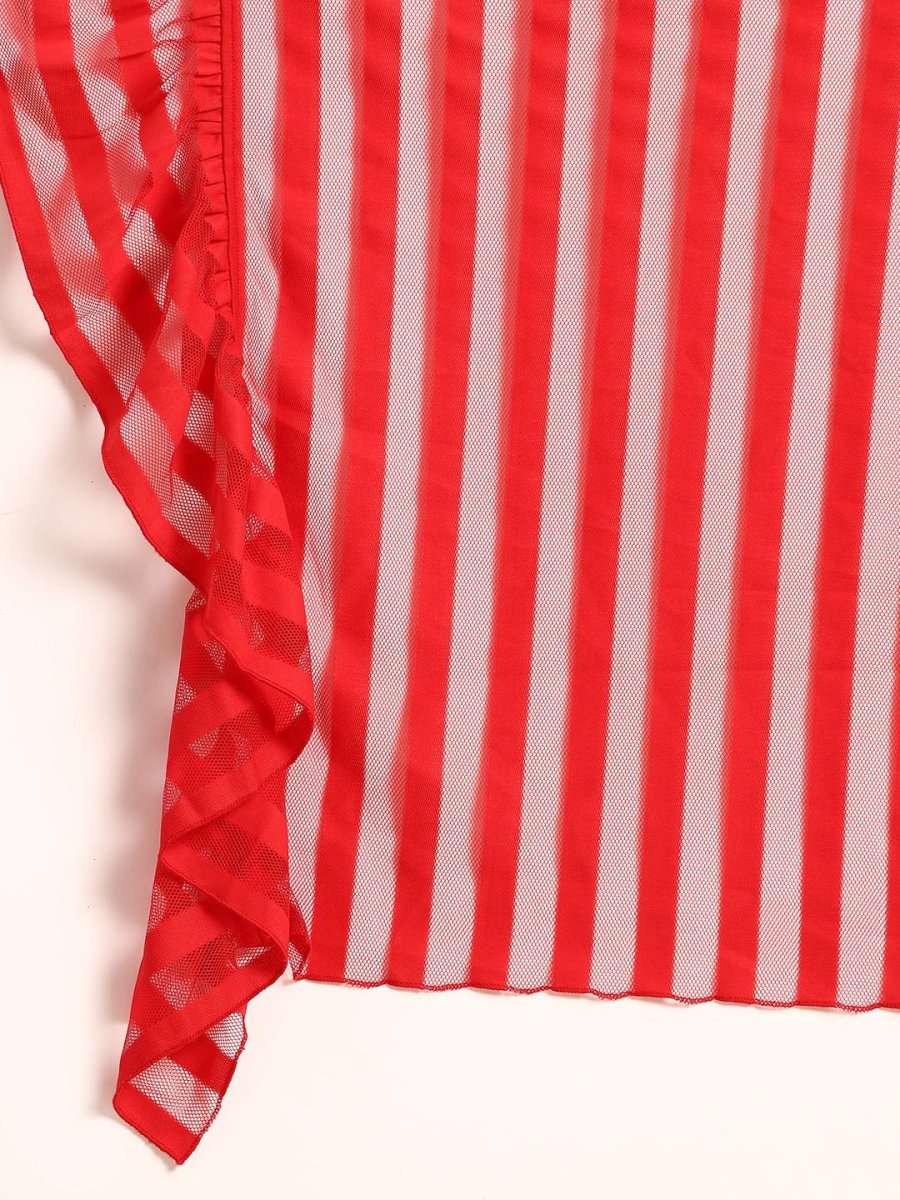 Ahalyaa Striped Net Ready To Wear Saree | Grocsy