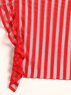 Ahalyaa Striped Net Ready To Wear Saree | Grocsy