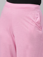 Souchii Women Pink Knitted Palazzos | Grocsy