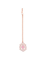 Saraf RS Jewellery Rose Gold-Polished & Pink AD Studded Handcrafted Jewellery Set | Grocsy