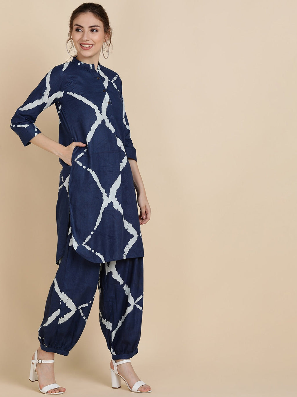 Sangria Dyed Pure Cotton Kurta With Salwar | Grocsy