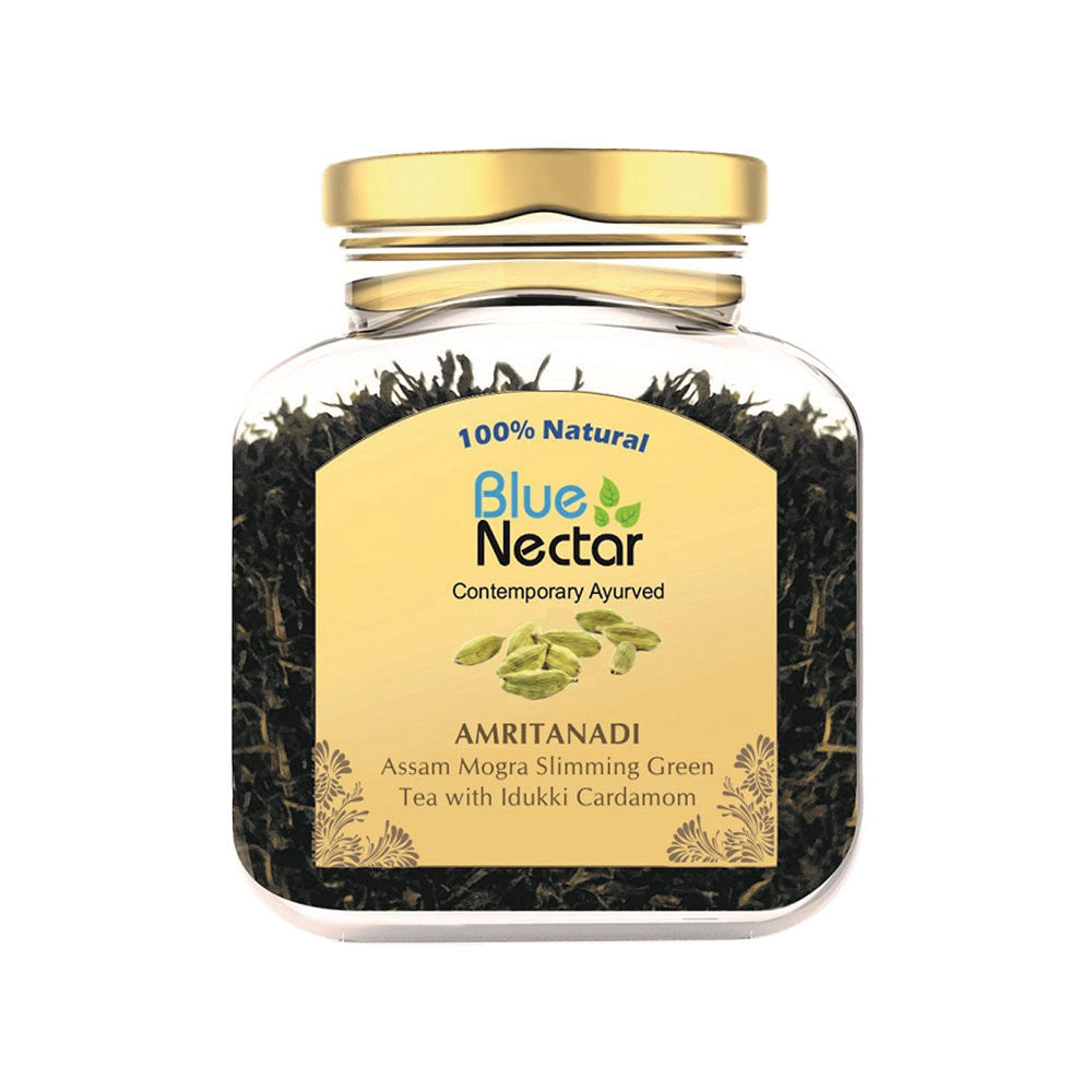 Blue Nectar Amritanadi Assam Mogra Slimming Green Tea with Idukki Cardamom | Grocsy