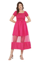 PAVONINE Rani Color Polka Dot Net Kansai Dress For Women | Grocsy