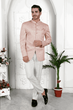Raivat Ethnic Art Silk Thread Work Jodhpuri In Peach Colour | Grocsy