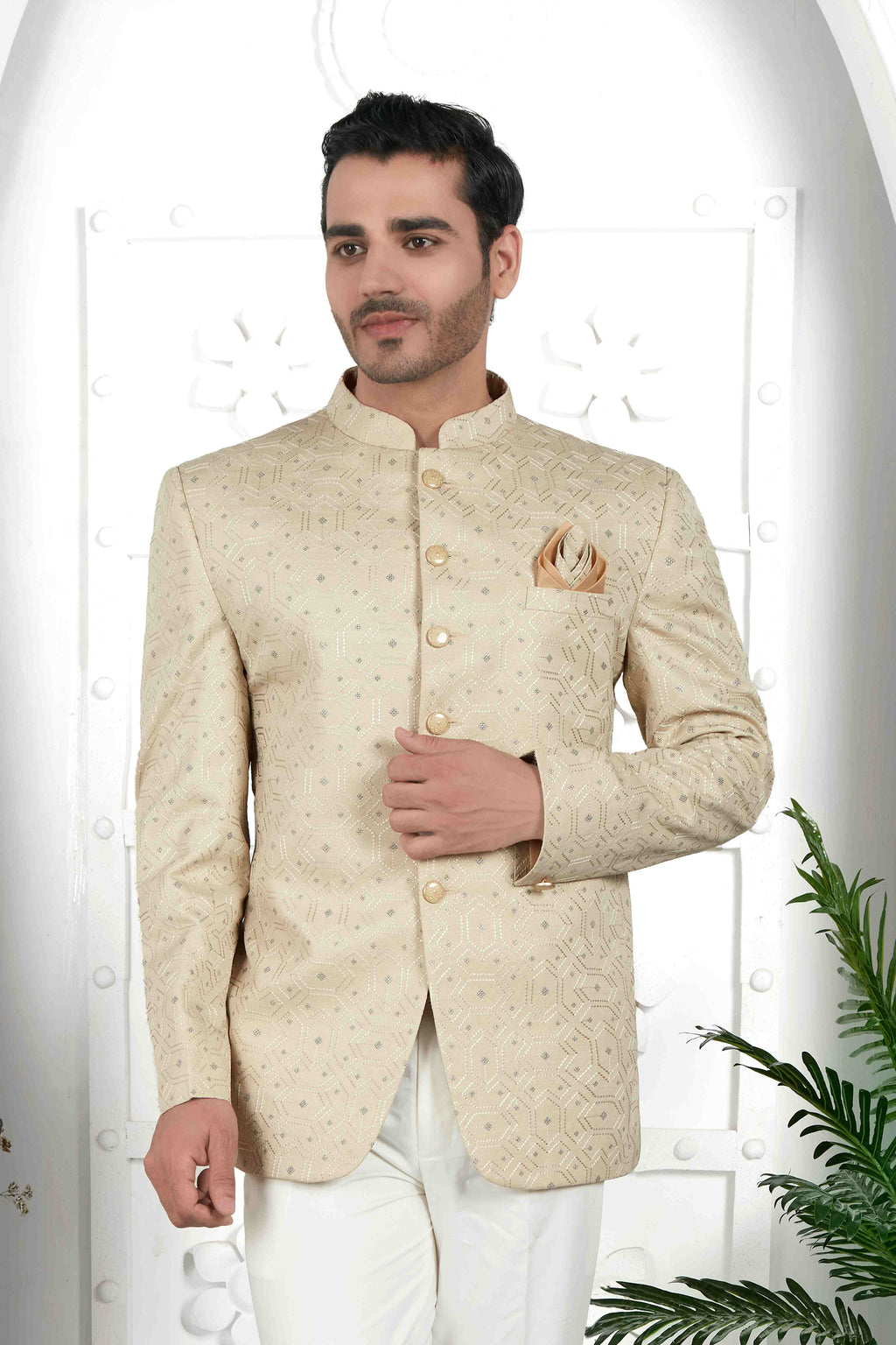 Raivat Ethnic Art Silk Thread Work Jodhpuri In Pista Green Colour | Grocsy