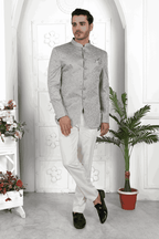 Raivat Ethnic Art Silk Thread Work Jodhpuri In Grey Colour | Grocsy